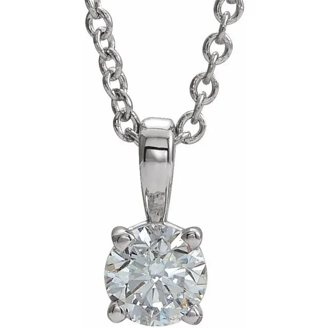Necklaces Sterling Silver 5 mm Imitation Diamond 1618 Necklace TreasureFineJewelers Necklaces Sterling Silver 5 mm Imitation Diamond 1618 Necklace TreasureFineJewelers