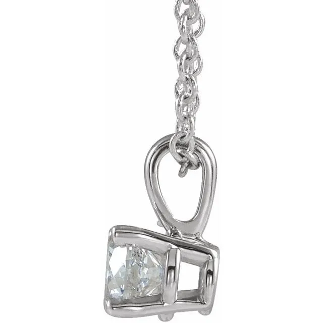 Necklaces Sterling Silver 5 mm Imitation Diamond 1618 Necklace TreasureFineJewelers
