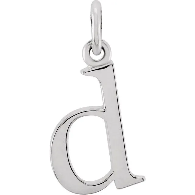 Necklaces TreasureFineJewelers 14K White Gold Lowercase Initial D Pendant Necklaces TreasureFineJewelers 14K White Gold Lowercase Initial D Pendant