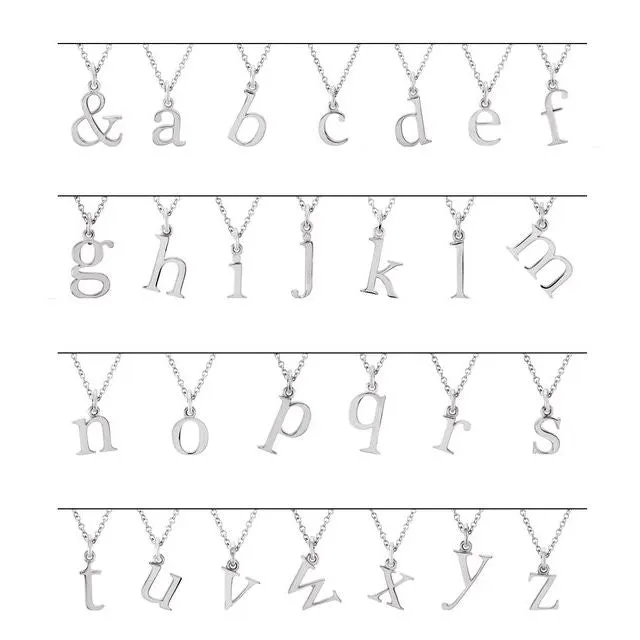 Necklaces TreasureFineJewelers 14K White Gold Lowercase Initial D Pendant