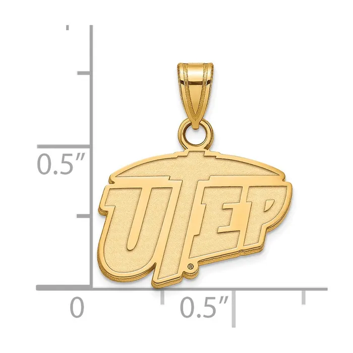 Necklaces TreasureFineJewelers 14K Yellow Gold The University of Texas at El Paso Small Pendant