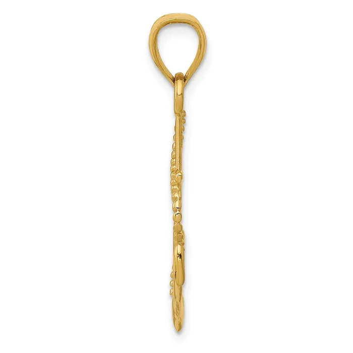 PreStyled Sets TreasureFineJewelers 14K Gold Polished Anchor WRope Pendant
