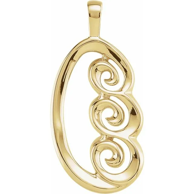 PreStyled Sets TreasureFineJewelers 14K Yellow Gold 30x14 mm Freeform Pendant PreStyled Sets TreasureFineJewelers 14K Yellow Gold 30x14 mm Freeform Pendant