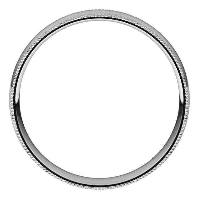 Rings 10K White Gold 4 mm Milgrain Half Round Comfort Fit Light Wedding Band TreasureFineJewelers