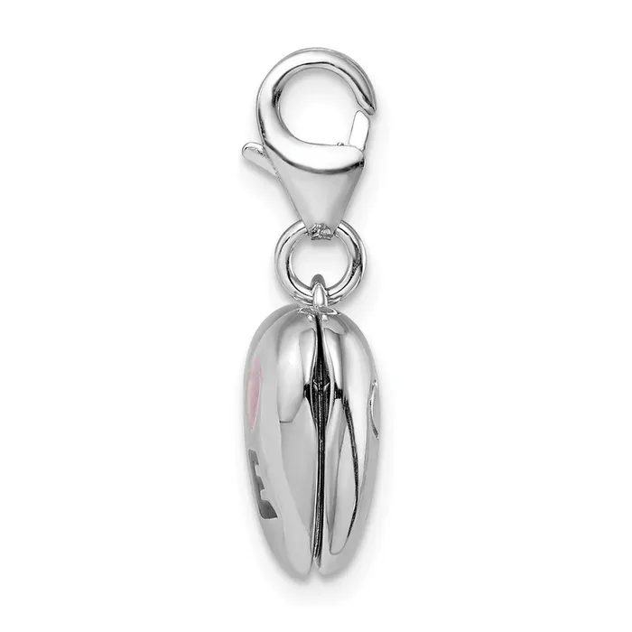 Rings Sterling Silver Amore La Vita Rhodpl Enameled LOVE Heart Locket Charm TreasureFineJewelers