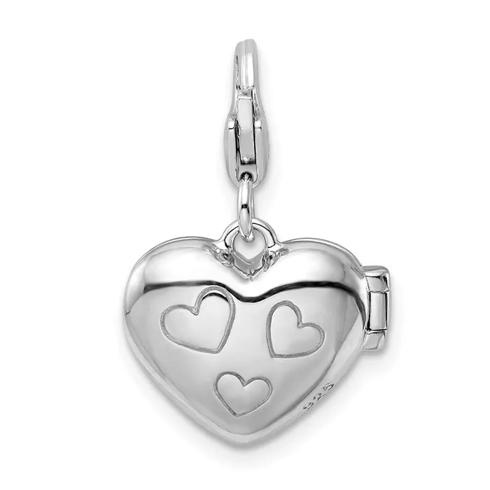 Rings Sterling Silver Amore La Vita Rhodpl Enameled LOVE Heart Locket Charm TreasureFineJewelers