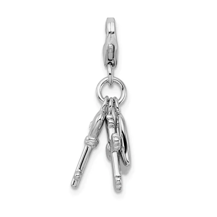 Rings Sterling Silver Amore La Vita Rhodiumplated Heart Cross and Key Charm TreasureFineJewelers Rings Sterling Silver Amore La Vita Rhodiumplated Heart Cross and Key Charm TreasureFineJewelers