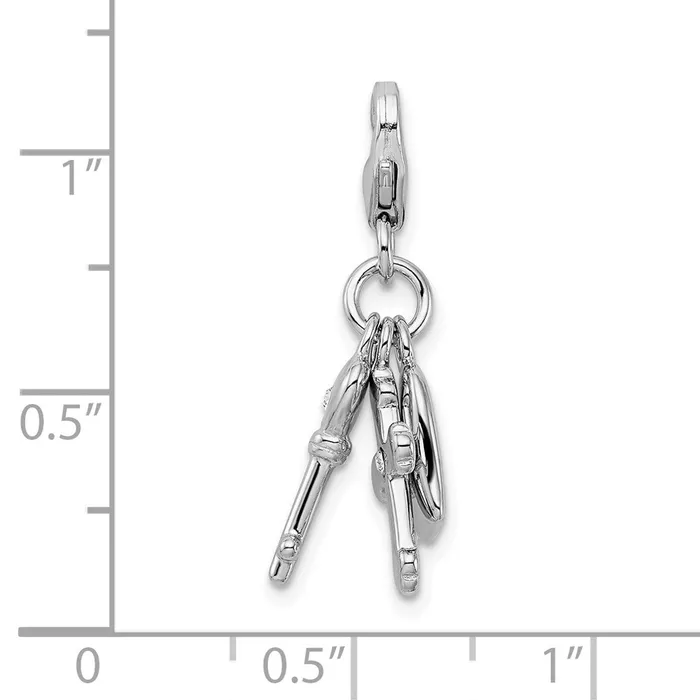 Rings Sterling Silver Amore La Vita Rhodiumplated Heart Cross and Key Charm TreasureFineJewelers