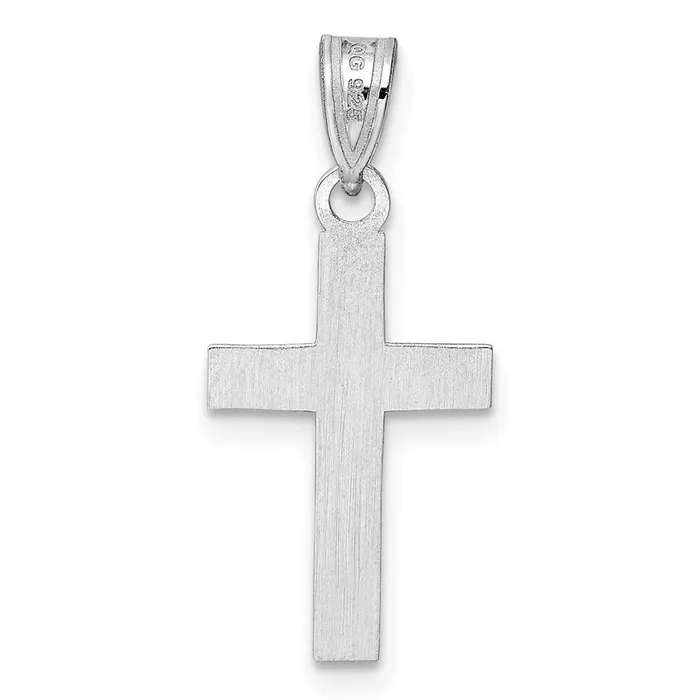 Rings Sterling Silver Rhodiumplated Black Enameled Cross Charm TreasureFineJewelers