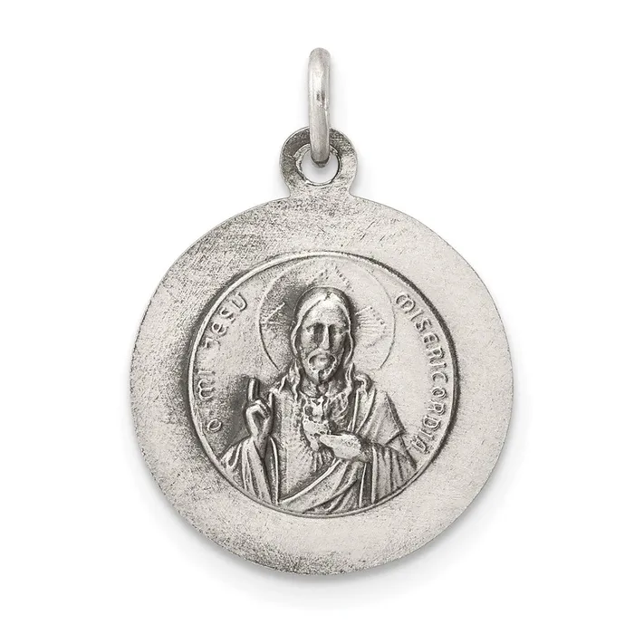 Rings TreasureFineJewelers Sterling Silver Queen of the Holy Scapular Medal