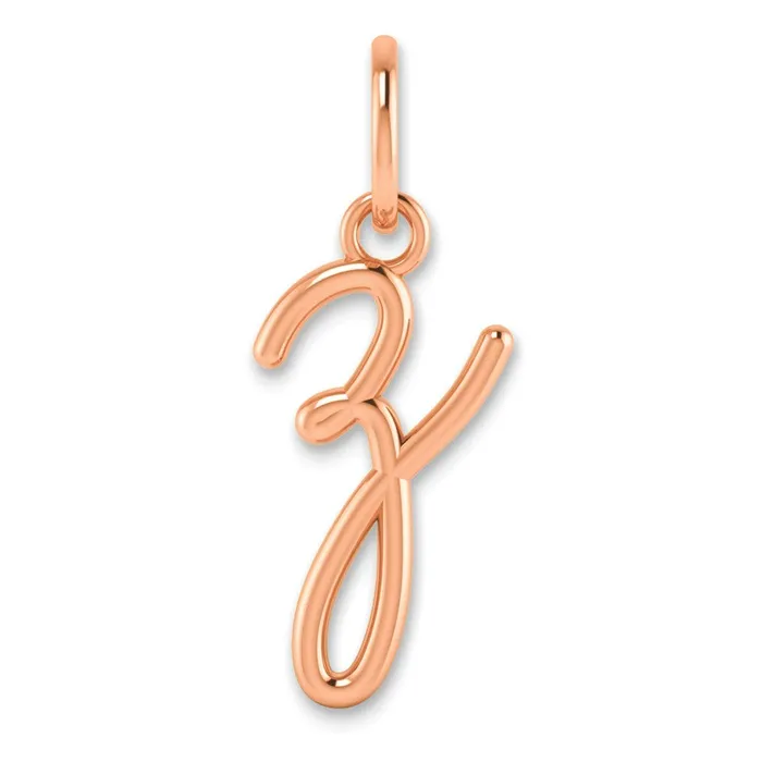 Sterling Silver Roseplated Lower case Letter Z Initial Charm TreasureFineJewelers Necklaces Sterling Silver Roseplated Lower case Letter Z Initial Charm TreasureFineJewelers Necklaces
