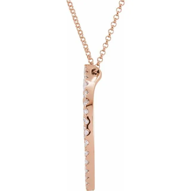 TreasureFineJewelers 14K Rose Gold 1 CTW Natural Diamond Circle 18 Necklace Necklaces