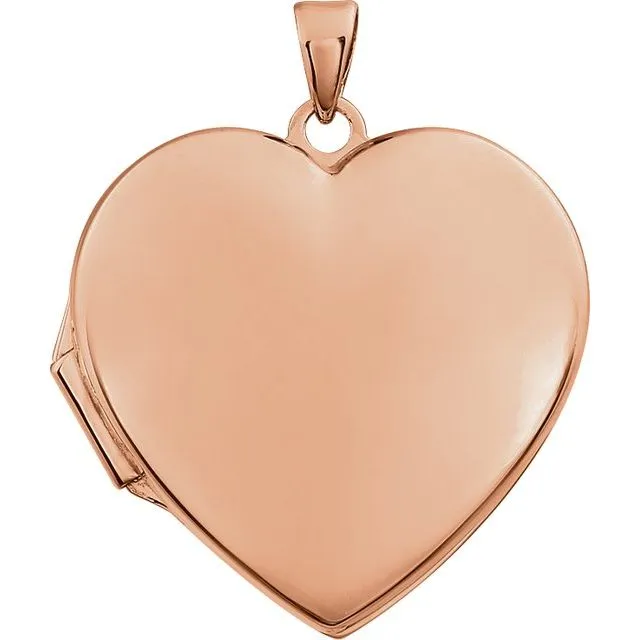 TreasureFineJewelers 14K Rose Gold Heart Locket Necklaces