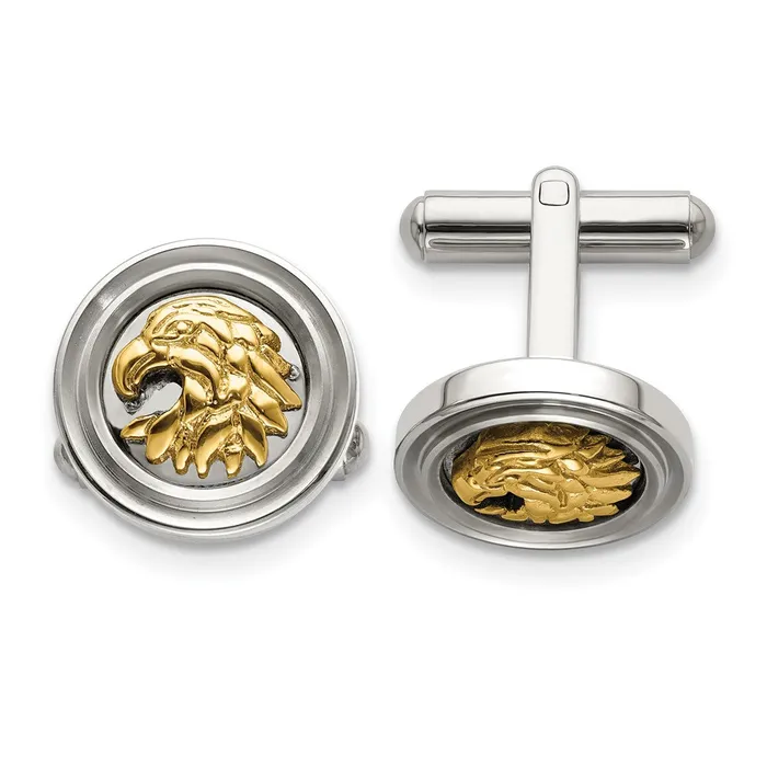 TreasureFineJewelers Bracelets Chisel Stainless Steel Polished Yellow IPplated Eagle Cufflinks TreasureFineJewelers Bracelets Chisel Stainless Steel Polished Yellow IPplated Eagle Cufflinks