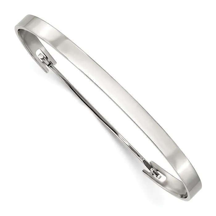 TreasureFineJewelers Bracelets Stainless Steel Polished Flexible 475mm Bangle TreasureFineJewelers Bracelets Stainless Steel Polished Flexible 475mm Bangle