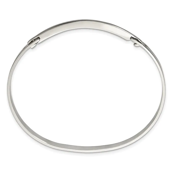 TreasureFineJewelers Bracelets Stainless Steel Polished Flexible 475mm Bangle