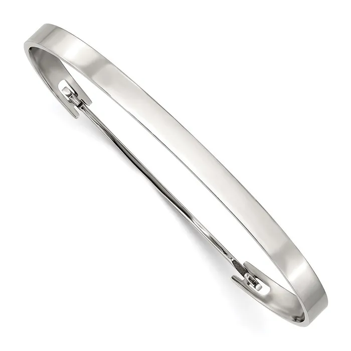 TreasureFineJewelers Bracelets Stainless Steel Polished Flexible 475mm Bangle