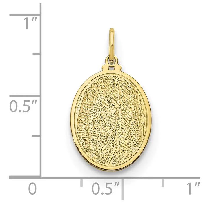 TreasureFineJewelers Charm Necklaces 10KY Small Fingerprint Charm