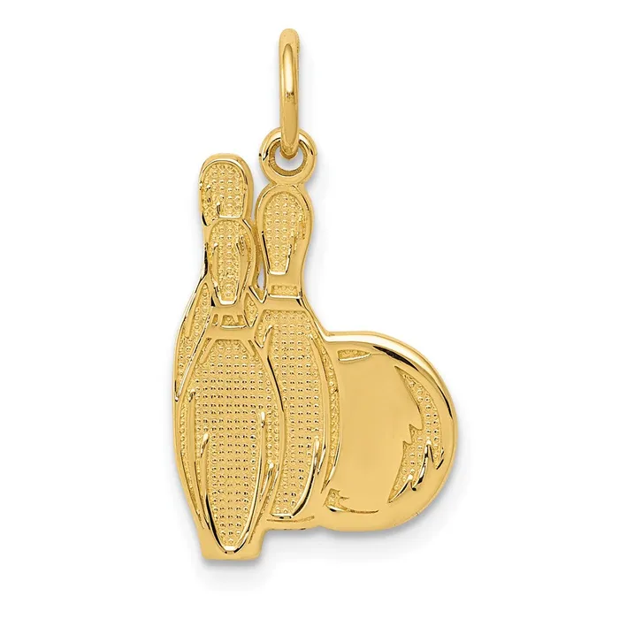 TreasureFineJewelers Charm Necklaces 14k Bowling Pins Charm