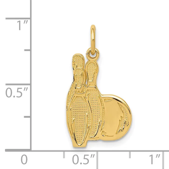 TreasureFineJewelers Charm Necklaces 14k Bowling Pins Charm