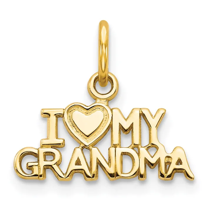 TreasureFineJewelers Charm Necklaces 14k I HEART MY GRANDMA Charm