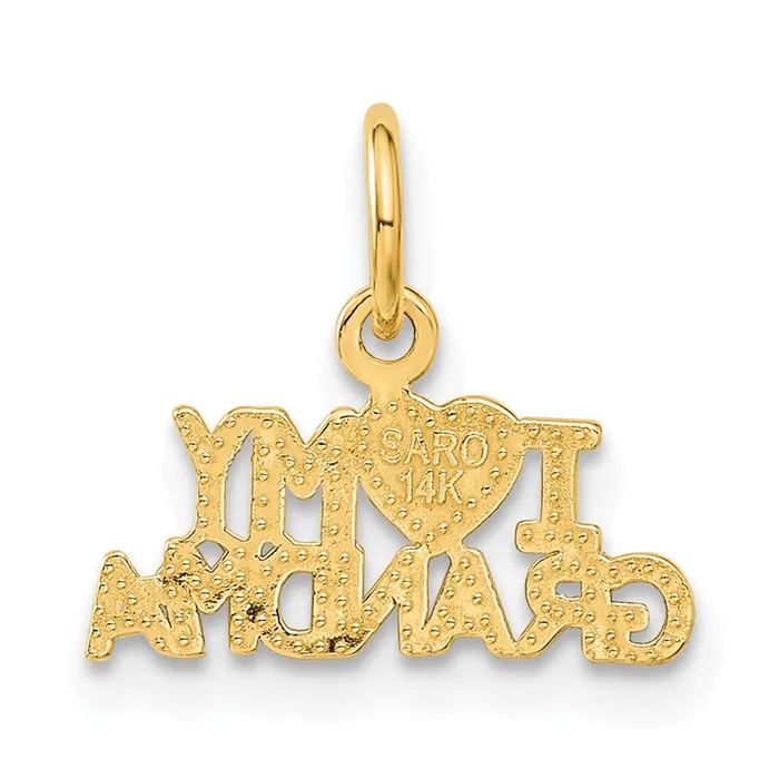 TreasureFineJewelers Charm Necklaces 14k I HEART MY GRANDMA Charm