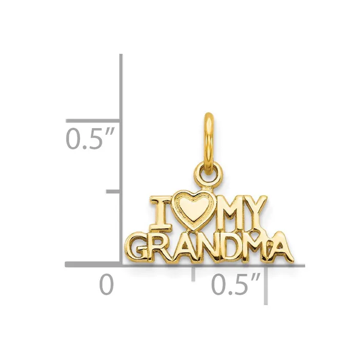 TreasureFineJewelers Charm Necklaces 14k I HEART MY GRANDMA Charm