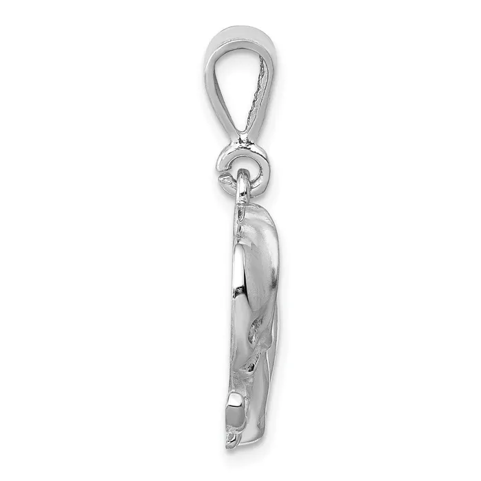 TreasureFineJewelers Charm Necklaces 14k White Gold Elephant Charm
