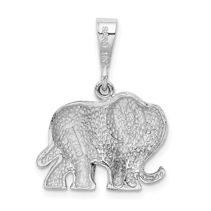TreasureFineJewelers Charm Necklaces 14k White Gold Elephant Charm