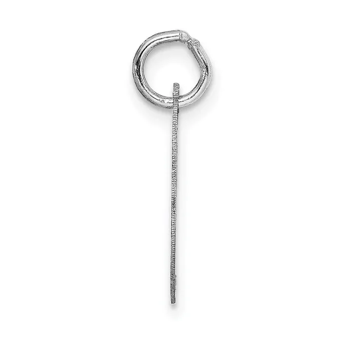 TreasureFineJewelers Charm Necklaces 14k White Gold Small Fancy Script Letter I Initial Charm