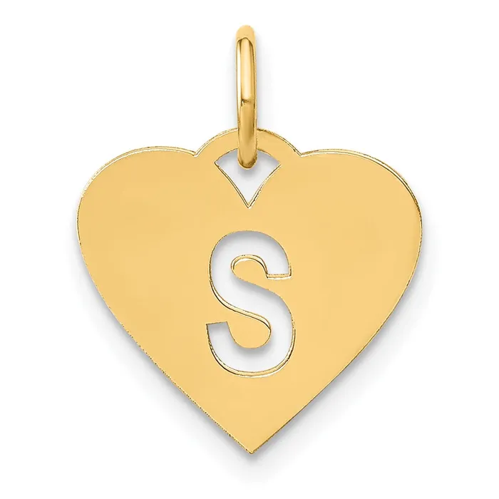 TreasureFineJewelers Charm Necklaces 14k Yellow Gold Initial Letter S Initial Charm TreasureFineJewelers Charm Necklaces 14k Yellow Gold Initial Letter S Initial Charm