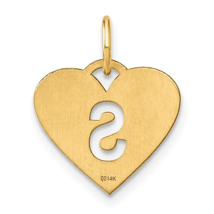 TreasureFineJewelers Charm Necklaces 14k Yellow Gold Initial Letter S Initial Charm