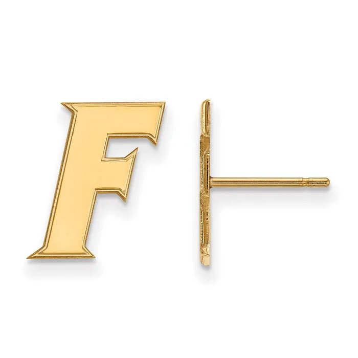 TreasureFineJewelers Earrings 10k Gold University of Florida Letter F Small Post Earrings