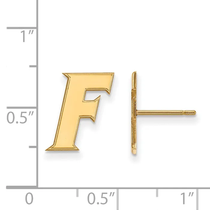 TreasureFineJewelers Earrings 10k Gold University of Florida Letter F Small Post Earrings
