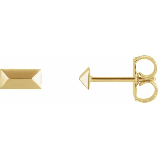 TreasureFineJewelers Earrings 14K Yellow Gold Geometric Stud Earrings