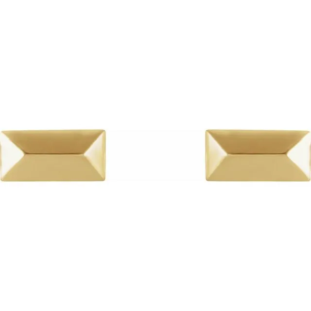 TreasureFineJewelers Earrings 14K Yellow Gold Geometric Stud Earrings