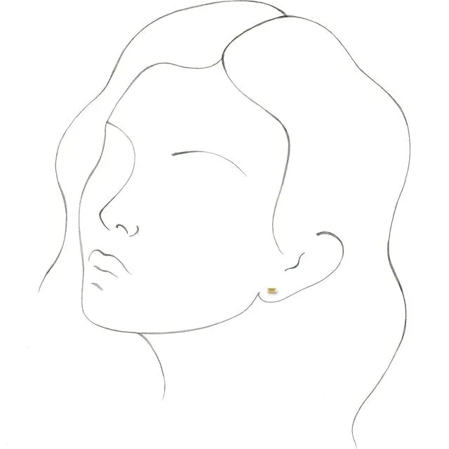 TreasureFineJewelers Earrings 14K Yellow Gold Geometric Stud Earrings