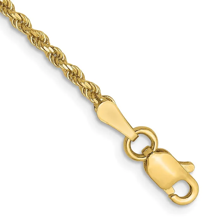 TreasureFineJewelers Necklaces 14K 175mm DiamondCut Rope Chain