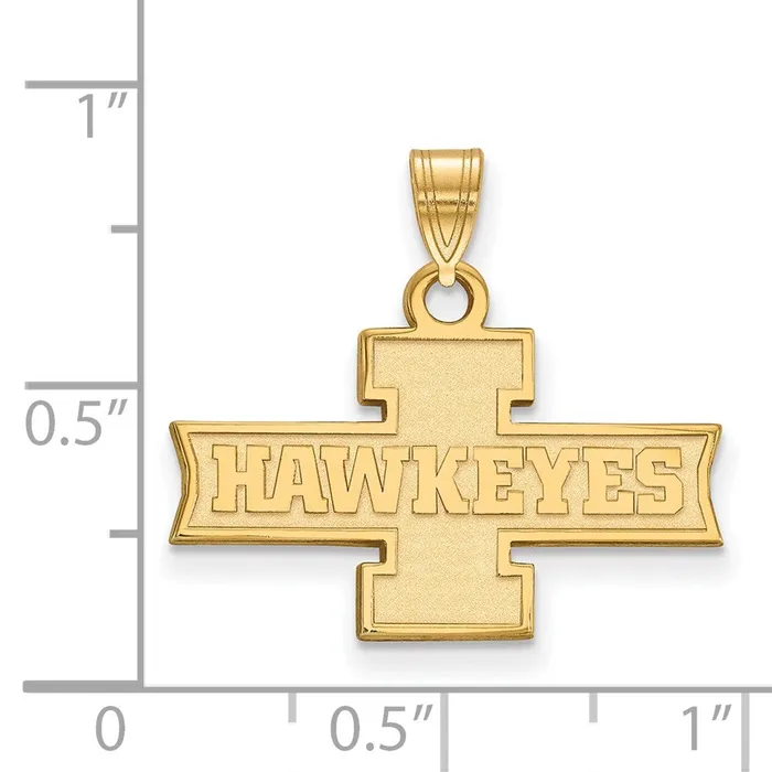 TreasureFineJewelers Necklaces 14k Gold University of Iowa Hawkeyes Small Pendant
