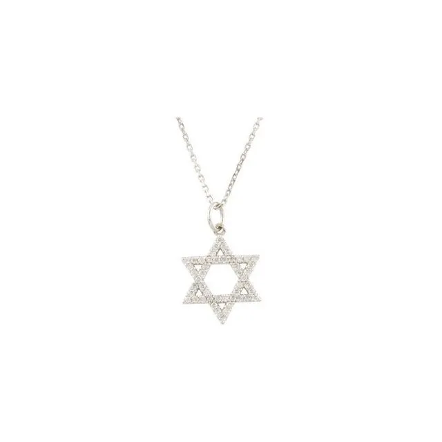 TreasureFineJewelers Necklaces 14K White Gold 15 CTW Natural Diamond Star of David Necklace TreasureFineJewelers Necklaces 14K White Gold 15 CTW Natural Diamond Star of David Necklace