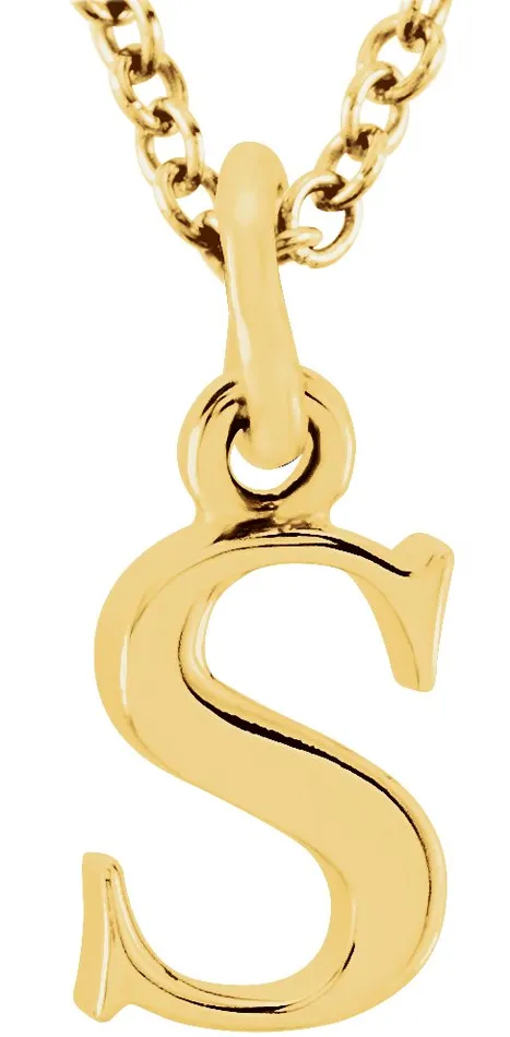 TreasureFineJewelers Necklaces 14K Yellow Gold Lowercase Initial s 16 Necklace TreasureFineJewelers Necklaces 14K Yellow Gold Lowercase Initial s 16 Necklace