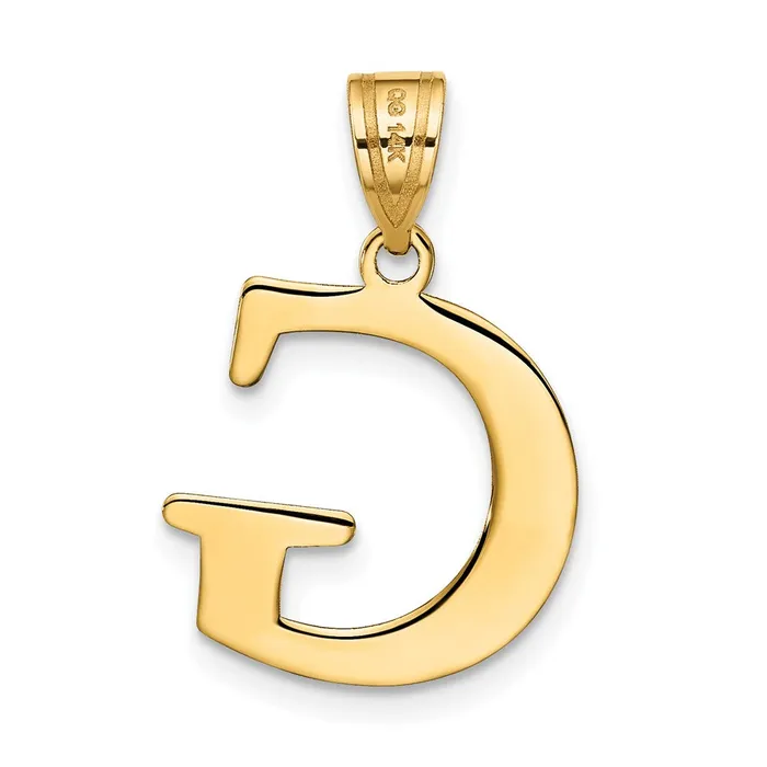 TreasureFineJewelers Necklaces 14k Yellow Gold Polished Etched Letter G Initial Pendant