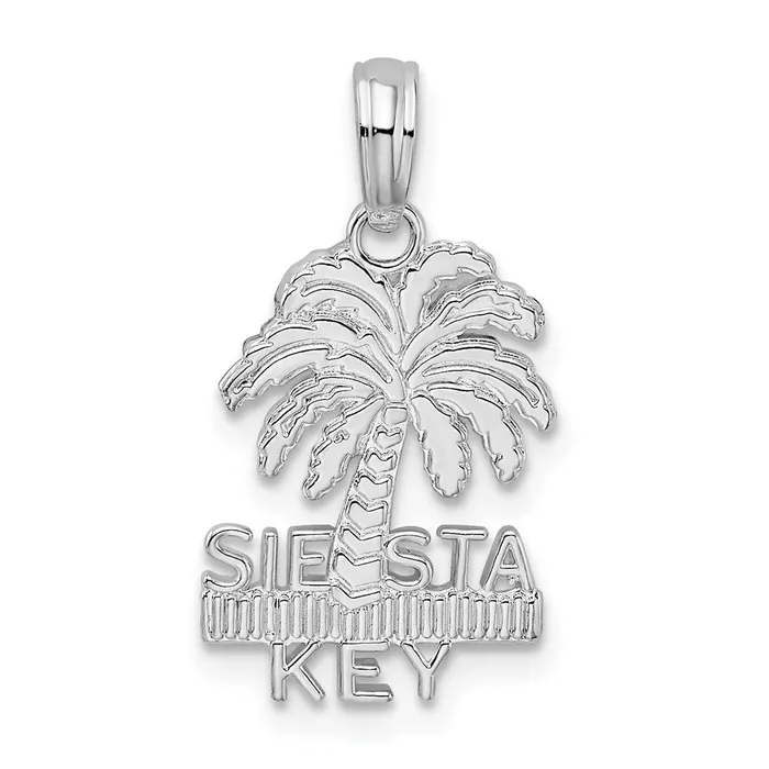 TreasureFineJewelers Necklaces DeAni Sterling Silver RhodiumPlated Polished and Textured Siesta Key Palm Tree Pendant TreasureFineJewelers Necklaces DeAni Sterling Silver RhodiumPlated Polished and Textured Siesta Key Palm Tree Pendant