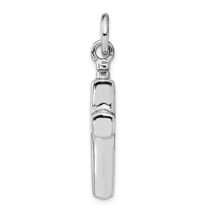 TreasureFineJewelers Necklaces Sterling Silver Rhodiumplated Polished Cross Ash Holder Pendant
