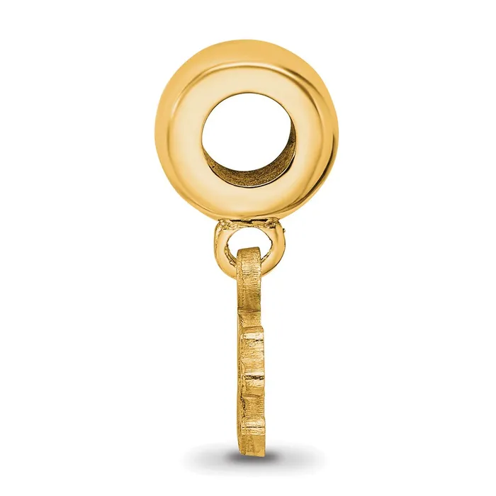 TreasureFineJewelers Rings Sterling Silver Goldplated LogoArt University of Pittsburgh Extra Small Dangle Bead Charm