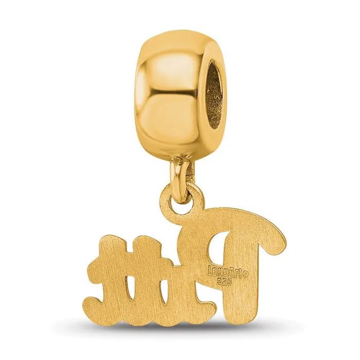 TreasureFineJewelers Rings Sterling Silver Goldplated LogoArt University of Pittsburgh Extra Small Dangle Bead Charm