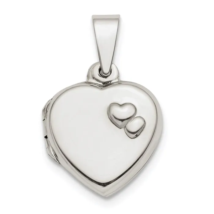 TreasureFineJewelers Rings Sterling Silver Polished 13mm Heart Locket