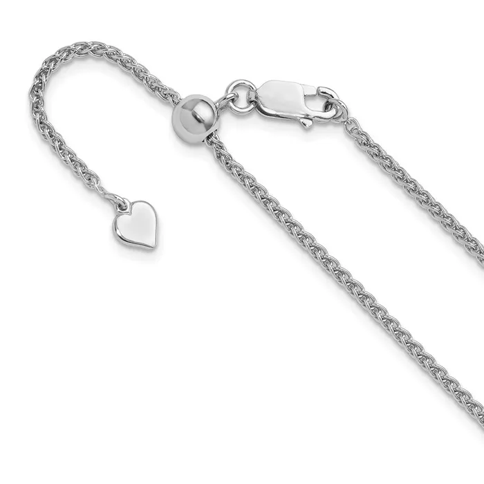 TreasureFineJewelers Sterling Silver Adjustable 19mm Spiga Chain Rings