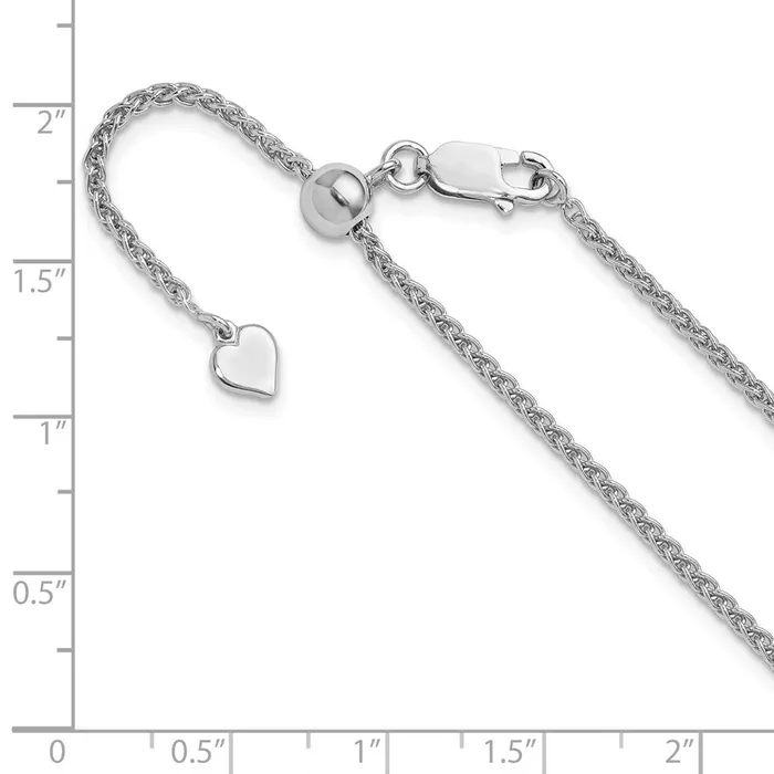 TreasureFineJewelers Sterling Silver Adjustable 19mm Spiga Chain Rings