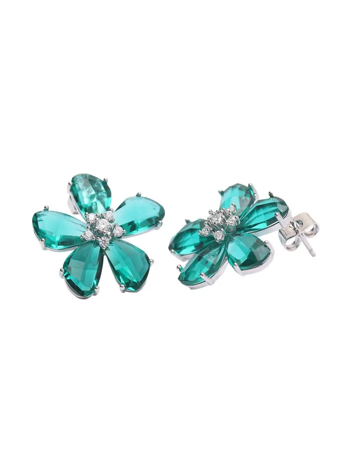 Curio Cottage Earrings Emerald Whisper Petal Stud Earrings Curio Cottage Earrings Emerald Whisper Petal Stud Earrings